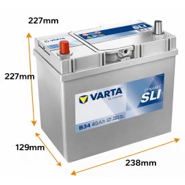 Batería Varta Dynamic SLI B34 45Ah 330A Asia L+ en Valencia